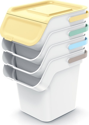 Picture of Kosz na mieci Prosperplast 4x Kosz do segregacji odpadów KADDI Q SET4 Zestaw