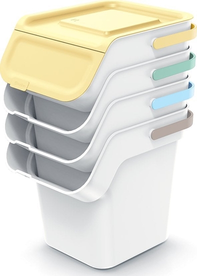 Picture of Kosz na mieci Prosperplast 4x Kosz do segregacji odpadów KADDI Q SET4 Zestaw