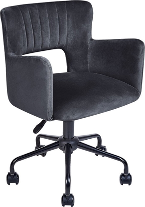 Attēls no Krzeso biurowe Beliani Krzeso biurowe regulowane welurowe czarne SANILAC