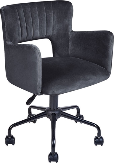 Picture of Krzeso biurowe Beliani Krzeso biurowe regulowane welurowe czarne SANILAC