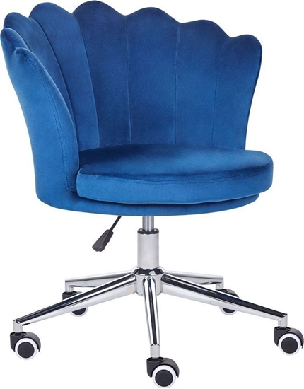 Picture of Krzeso biurowe Beliani Krzeso biurowe regulowane welurowe niebieskie MONTICELLO