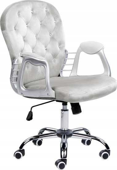 Picture of Krzeso biurowe Beliani Krzeso biurowe regulowane welurowe róowe z krysztakami PRINCESS