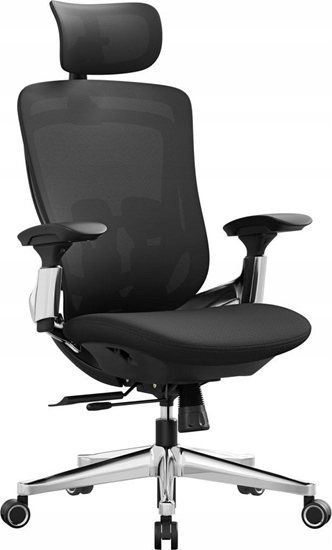 Изображение Krzeso biurowe Songmics Ergonomiczne regulowane krzeso biurowe rozkadane biurko - przednie lub tylne regulowane siedzenie - Obsuga do 150 kg - Black