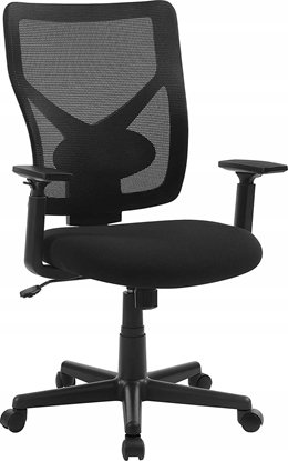 Изображение Krzeso biurowe Songmics Krzeso biurowe z siatki w poowie obrotu, obrotowe ergonomiczne krzeso z mechanizmem pochylenia, wycieane z wewntrznym spr