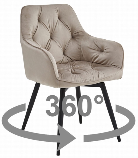 Изображение Krzeso JORK360 - ciemny be aksamit / nogi czarne x 1