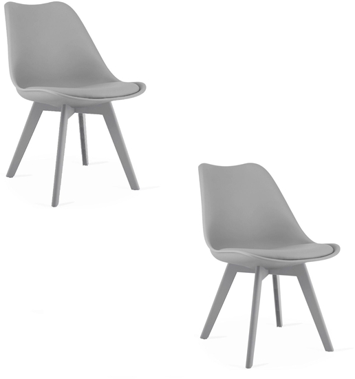 Picture of Krzeso szare MARK  poduszk z ekoskóry do salonu jadalni i biura x2