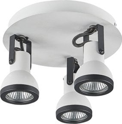 Picture of Lampa sufitowa Beliani Lampa sufitowa 3-punktowa okrga metalowa biaa z czarnym BARO!