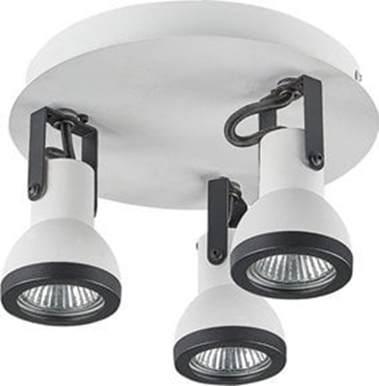 Picture of Lampa sufitowa Beliani Lampa sufitowa 3-punktowa okrga metalowa biaa z czarnym BARO!