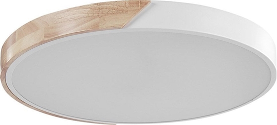Picture of Lampa sufitowa Beliani Lampa sufitowa LED metalowa biaa z jasnym drewnem PATTANI!