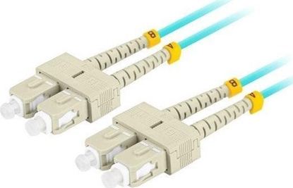 Изображение Lanberg PATCHCORD WIATOWODOWY MM SC/UPC-SC/UPC DUPLEX 3.0MM OM3 50/125 LSZH 5M AQUA LANBERG