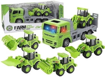 Изображение Laweta z pojazdem budowlanym zielone MIX