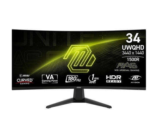 Изображение Monitor MAG 346CQ 34 cale/LED/UWQHD/Curved/180Hz/czarny