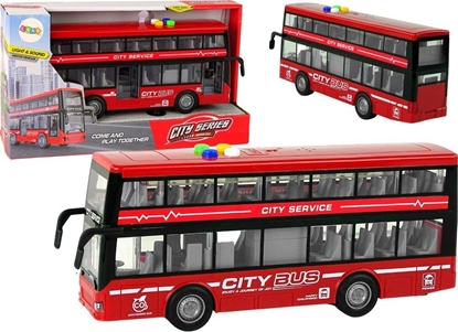 Picture of LeanToys Autobus Pitrowy Na Baterie wiata Dwiki Napd Frykcyjny Czerwony 1:16