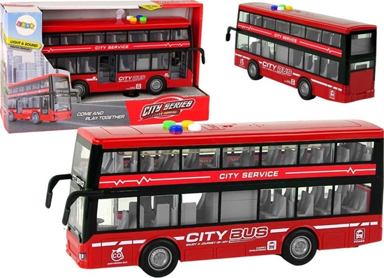 Picture of LeanToys Autobus Pitrowy Na Baterie wiata Dwiki Napd Frykcyjny Czerwony 1:16