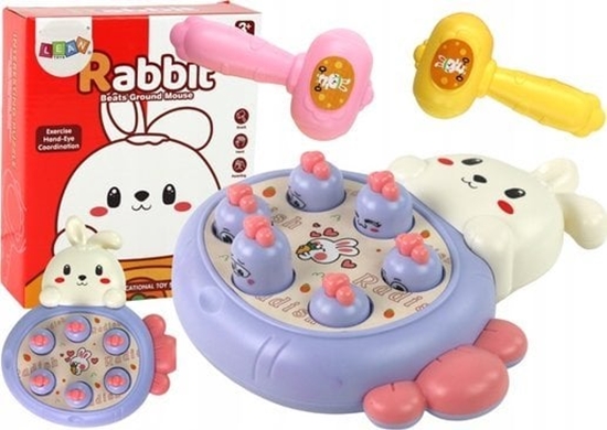Picture of LeanToys Gra Królik Do Zbijania Marchewki Zrcznociowa Whac-A-Mole Fioletowa
