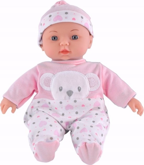 Picture of LeanToys Lalka Bobas Róowa Piamka z Misiem Czapeczka Dwiki LEAN Toys