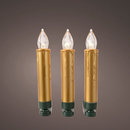 Picture of LED sveces ar knaģi d1.5cm h10cm 10gab. B/O