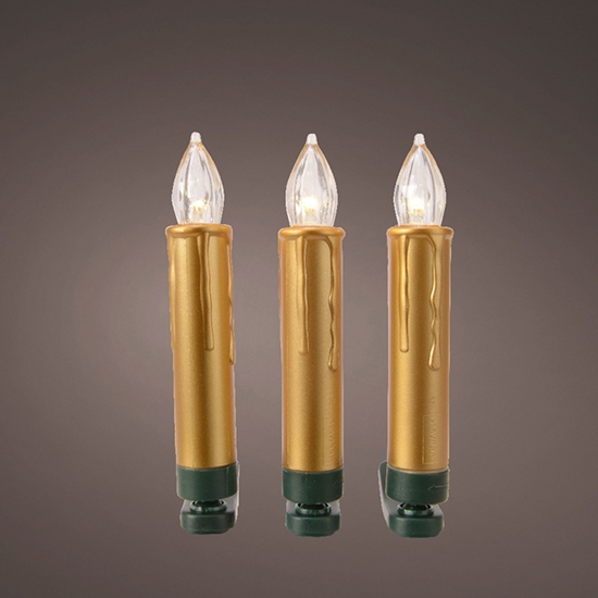 Picture of LED sveces ar knaģi d1.5cm h10cm 10gab. B/O