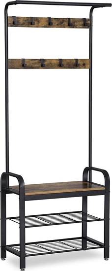 Изображение Leobert Wieszak stojak na ubrania rega na buty drewniany LOFT