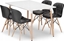 Attēls no Leobert Zestaw stó prostoktny ADRIA 120x80 biay + 4 krzesa LAGO czarne