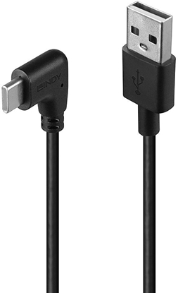 Attēls no Lindy 1m USB 2.0 Type A to C Cable, 90° Right Angle