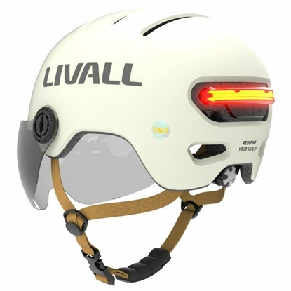 Изображение Livall L23 white helmet 58-62cm with LED/SOS protective lens