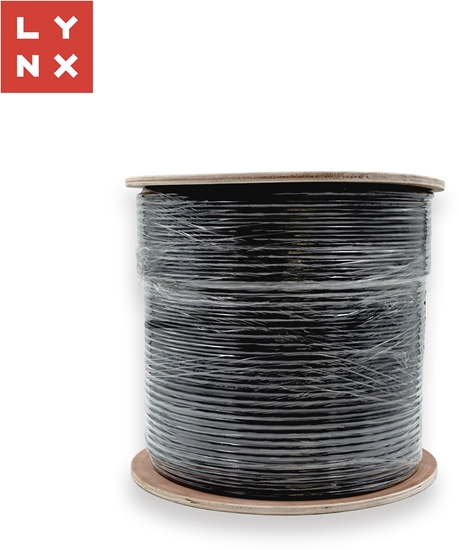 Picture of LYNX FTP kabel Cat6, PE (Fca), celomdný, venkovní, erný, box 305m