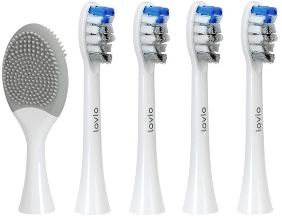 Изображение LOVIO_SonicProtect PRO kocówki do szczoteczki rednia twardo Biae LVTB124WK-HM 5szt