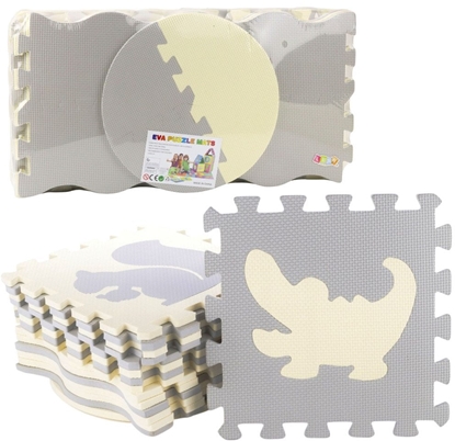 Attēls no MATA EDUKACYJNA MIKKIE PUZZLE PIANKOWE EVA KOJEC BEOWE SZARE 25 EL.