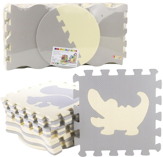 Picture of MATA EDUKACYJNA MIKKIE PUZZLE PIANKOWE EVA KOJEC BEOWE SZARE 25 EL.