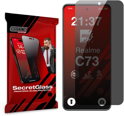 Изображение Matowe szko prywatyzujce GrizzGlass SecretGlass do Realme C73 5G