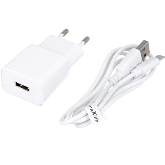 Picture of Maxlife MXTC-01 USB charger 2.1A + Type C cable 1m