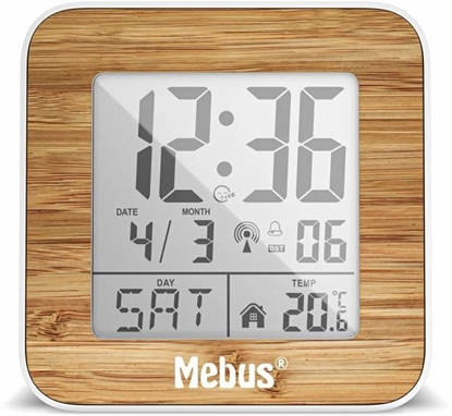 Picture of Mebus 27247 White/Wood Look Radio alarm clock digital
