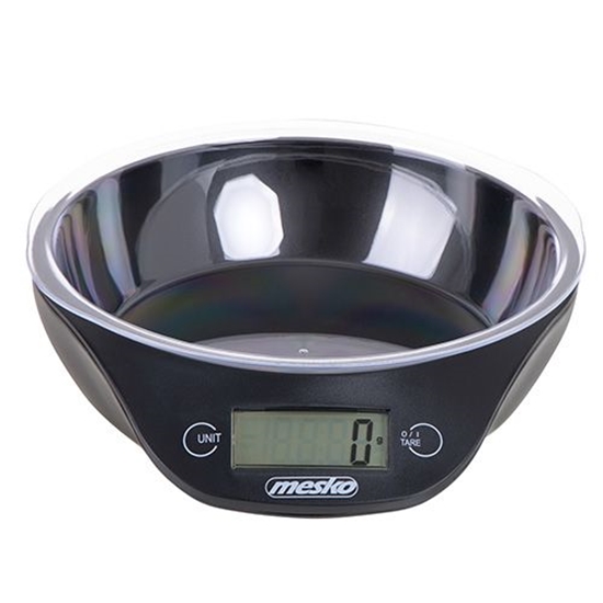 Picture of Mesko | Kitchen scale with a bowl | MS 3164 | Maximum weight (capacity) 5 kg | Graduation 1 g | Display type LCD | Black