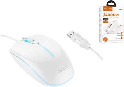 Изображение Myszka przewodowa gamingowa Hoco USB A 2400 dpi GM37 biaa