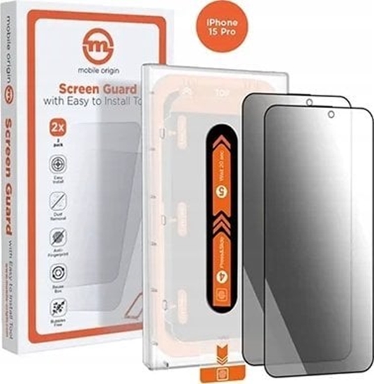 Picture of Mobile Origin Privacy Screen Guard iPhone 15 Pro z wygodnym aplikatorem, 2szt.