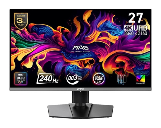 Picture of Monitor|MSI|26.5 "|3840 x 2160 pixels|4K Ultra HD|Native aspect ratio 16:9|QD-OLED|MAG272UPQD-OLEDX24