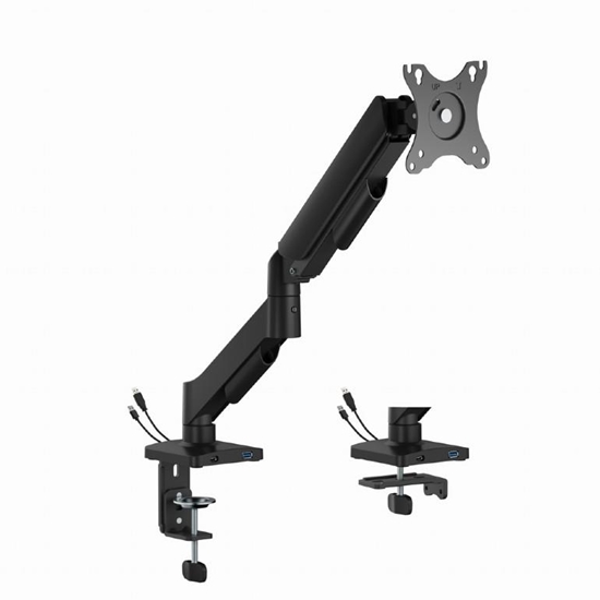 Изображение Monitora stiprinājums Gembird 17”-32” Adjustable desk display mounting arm USB