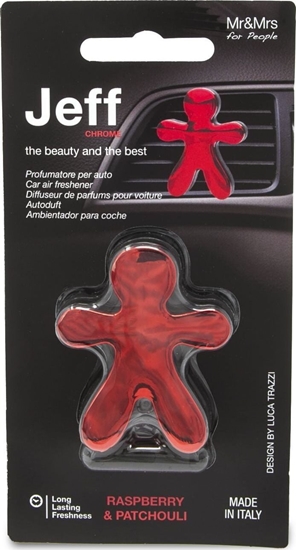 Picture of Mr&Mrs Fragrance Mr Mrs JEFF JJEFFC02SU Raspbery Patchouli Scent for Car, 4,5 x 5,5 cm, Chrome Red