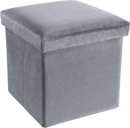 Picture of Mufart Pufa skadana M do salonu, sypialni, garderoby oraz przedpokoju - 30x30x30cm Aksamit Szara