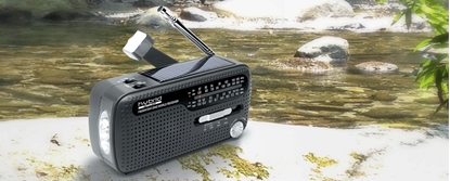 Attēls no Muse | Radio Power supply by dynamo and solar | MH-07DS | Black