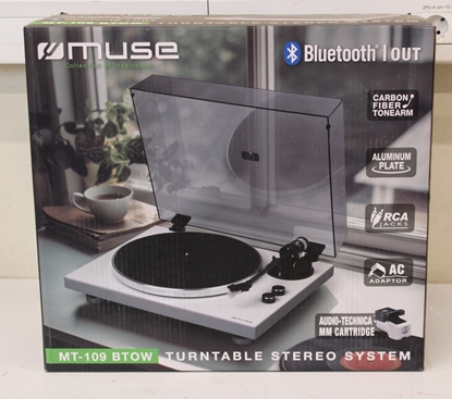 Picture of Muse SALE OUT. MT-109 BTOW Hifi Turntable, White | Hifi Turntable | MT-109 BTOW | Bluetooth Out | USED, SCRATCHES ON ALUMINUM PLATE