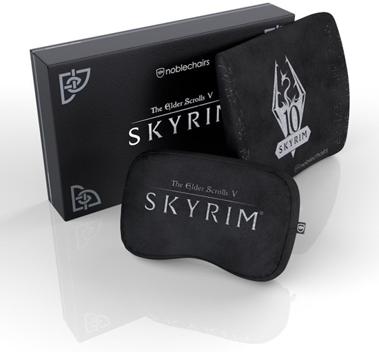 Picture of noblechairs Skyrim, Neck pillow/Lumbar pillow, Black, 2 pc(s)