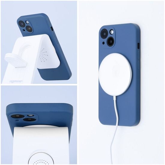 Picture of OEM - SILICONE MAG COVER case compatible with MagSafe for IPHONE 16 blue
