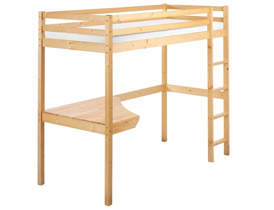 Picture of óko na antresoli z biurkiem Drewno sosnowe LOURY 90 x 200 cm Jasnobrzowy