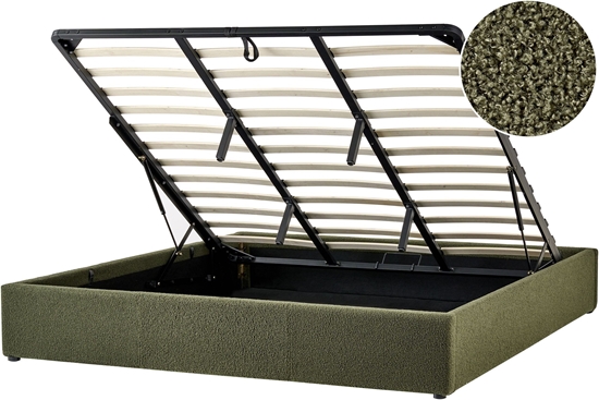 Изображение óko z pojemnikiem bez zagówka Boucle DINAN 180 x 200 cm Ciemnozielony