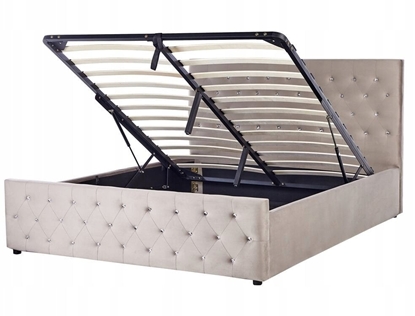 Attēls no óko z pojemnikiem Welur AMIENS 160 x 200 cm Beowoszary