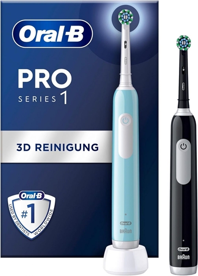 Picture of Oral-B | Electric Toothbrush, Duo pack | Pro Series 1 | Rechargeable | For adults | Number of brush heads included 2 | Number of teeth brushing modes 3 | Blue/Black