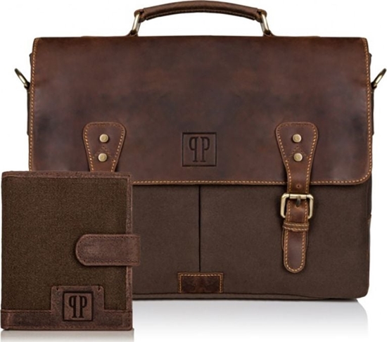 Picture of Paolo Peruzzi ZESTAW PAOLO PERUZZI: PORTFEL MSKI T-04 +TORBA MSKA T-07 ZUP-06-BR