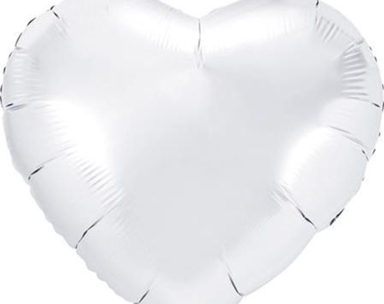 Picture of Party Deco Balon foliowy serce, biay, 45cm uniwersalny